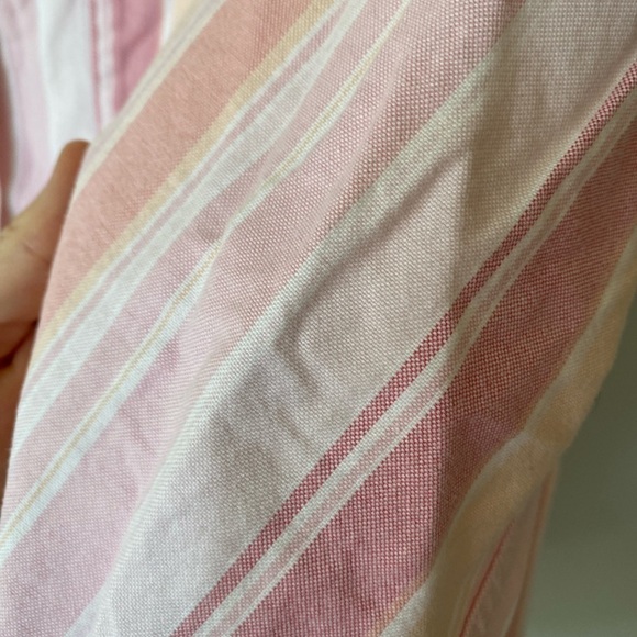 L.L. Bean vintage coastal grandma striped pink button down top - Picture 2 of 8